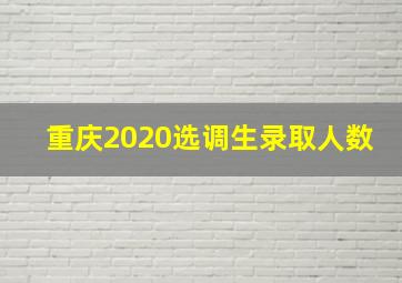 重庆2020选调生录取人数