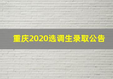 重庆2020选调生录取公告