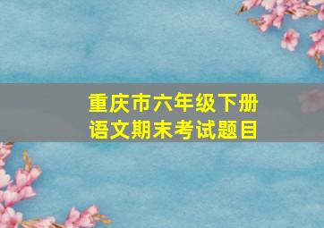 重庆市六年级下册语文期末考试题目