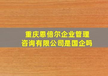 重庆恩倍尔企业管理咨询有限公司是国企吗