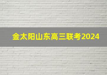 金太阳山东高三联考2024