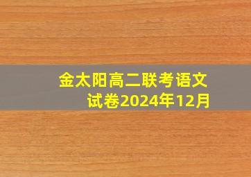 金太阳高二联考语文试卷2024年12月