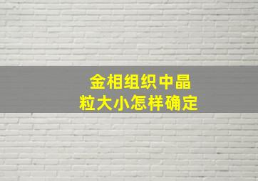 金相组织中晶粒大小怎样确定