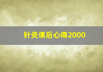 针灸课后心得2000