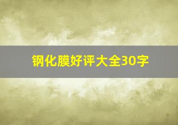 钢化膜好评大全30字