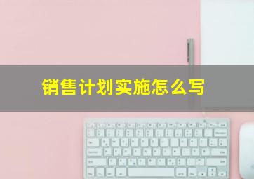 销售计划实施怎么写