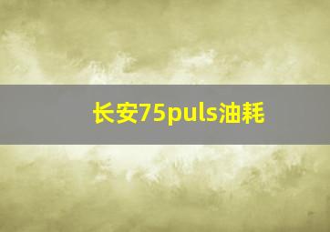 长安75puls油耗