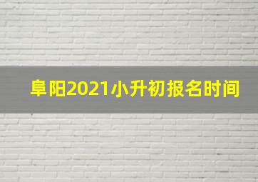 阜阳2021小升初报名时间