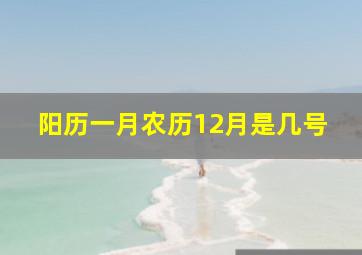 阳历一月农历12月是几号