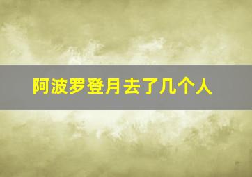 阿波罗登月去了几个人