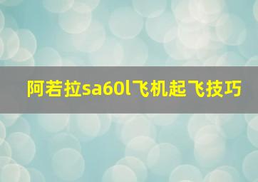 阿若拉sa60l飞机起飞技巧