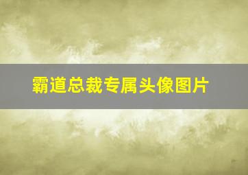 霸道总裁专属头像图片