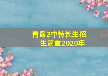 青岛2中特长生招生简章2020年