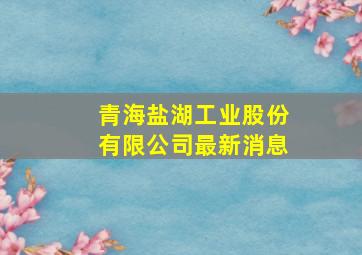 青海盐湖工业股份有限公司最新消息