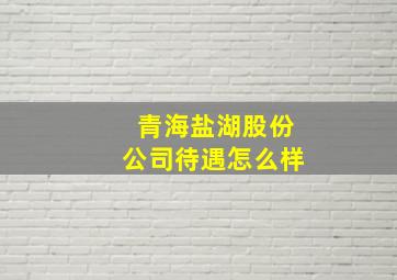 青海盐湖股份公司待遇怎么样