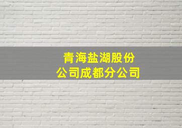 青海盐湖股份公司成都分公司