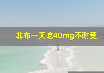 非布一天吃40mg不耐受