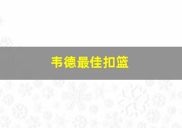 韦德最佳扣篮