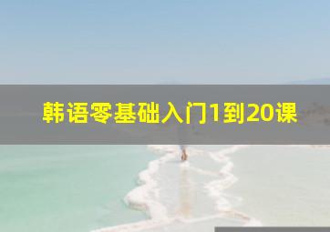 韩语零基础入门1到20课