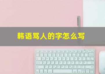 韩语骂人的字怎么写