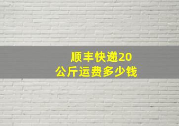 顺丰快递20公斤运费多少钱