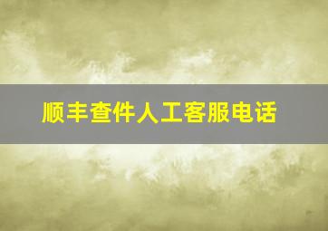 顺丰查件人工客服电话