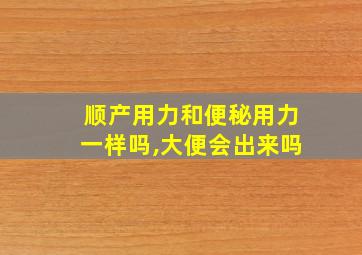 顺产用力和便秘用力一样吗,大便会出来吗