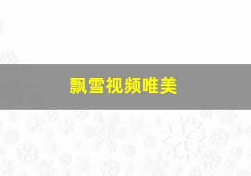 飘雪视频唯美