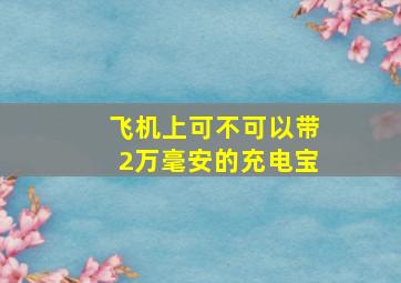 飞机上可不可以带2万毫安的充电宝