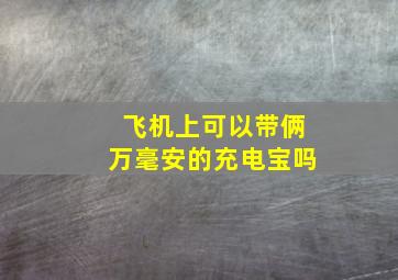 飞机上可以带俩万毫安的充电宝吗