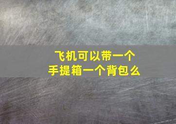 飞机可以带一个手提箱一个背包么