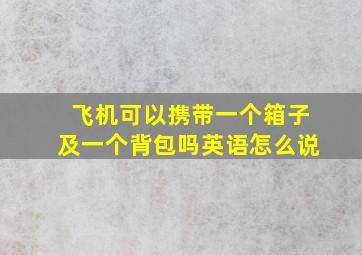 飞机可以携带一个箱子及一个背包吗英语怎么说