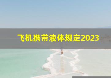 飞机携带液体规定2023