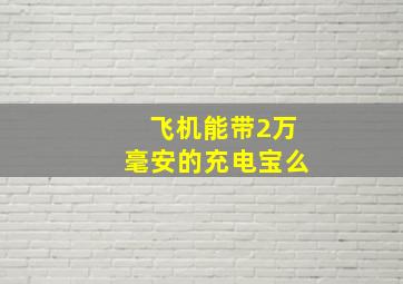 飞机能带2万毫安的充电宝么