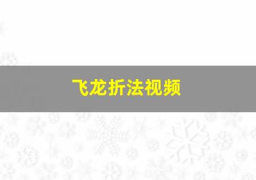 飞龙折法视频