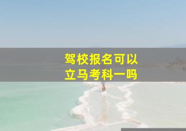 驾校报名可以立马考科一吗