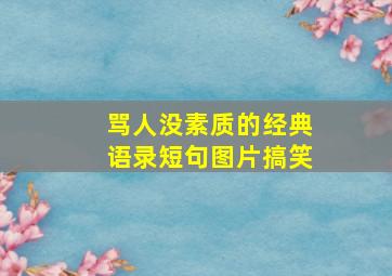 骂人没素质的经典语录短句图片搞笑