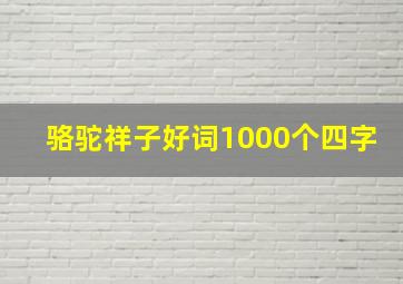 骆驼祥子好词1000个四字