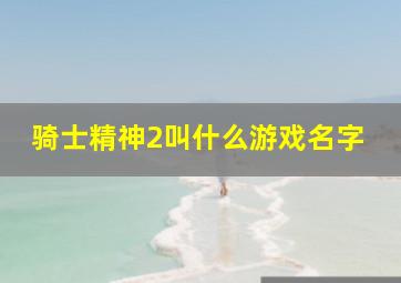 骑士精神2叫什么游戏名字