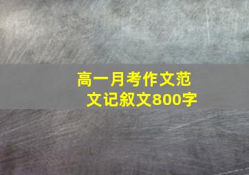 高一月考作文范文记叙文800字