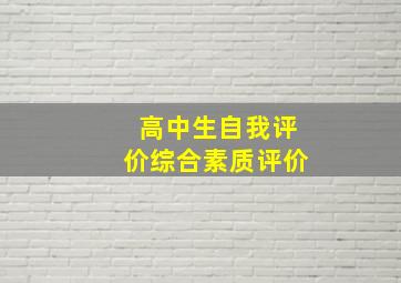 高中生自我评价综合素质评价