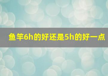 鱼竿6h的好还是5h的好一点