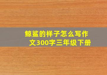 鲸鲨的样子怎么写作文300字三年级下册