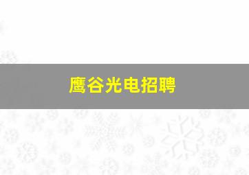 鹰谷光电招聘