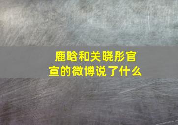 鹿晗和关晓彤官宣的微博说了什么