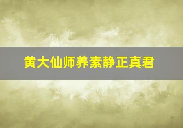 黄大仙师养素静正真君