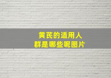 黄芪的适用人群是哪些呢图片