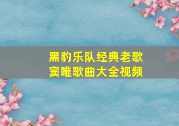 黑豹乐队经典老歌窦唯歌曲大全视频