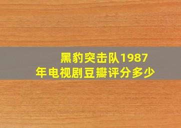 黑豹突击队1987年电视剧豆瓣评分多少