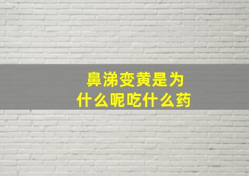 鼻涕变黄是为什么呢吃什么药